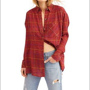 Free People Sherry Flannel Top
